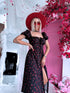 Dress with cherry print 74 "What is love?" - black