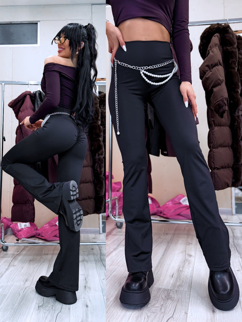 "SPEAK UP LM88168" legingi ar paplatinātiem galiem - melni