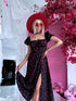 Dress with cherry print 74 "What is love?" - black