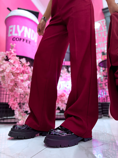 Classic, BORDEAUX fabric pants "SEASON HIT" VS02