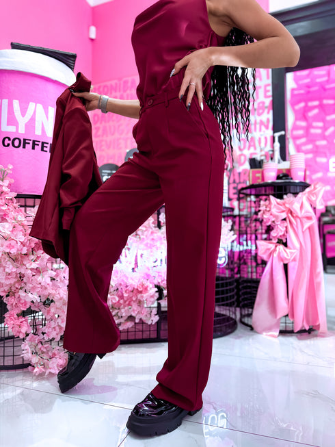 Classic, BORDEAUX fabric pants "SEASON HIT" VS02