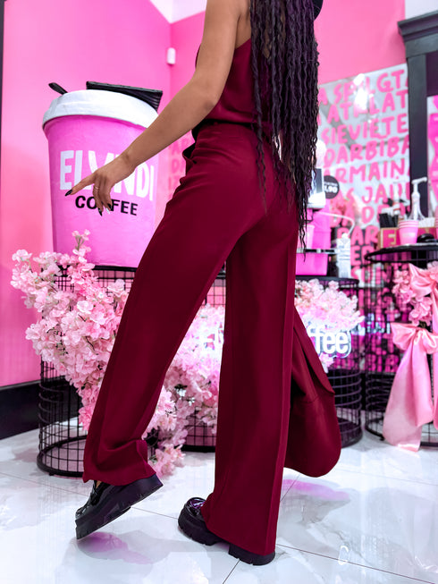 Classic, BORDEAUX fabric pants "SEASON HIT" VS02