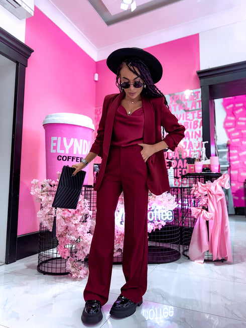 Classic, BORDEAUX fabric pants "SEASON HIT" VS02