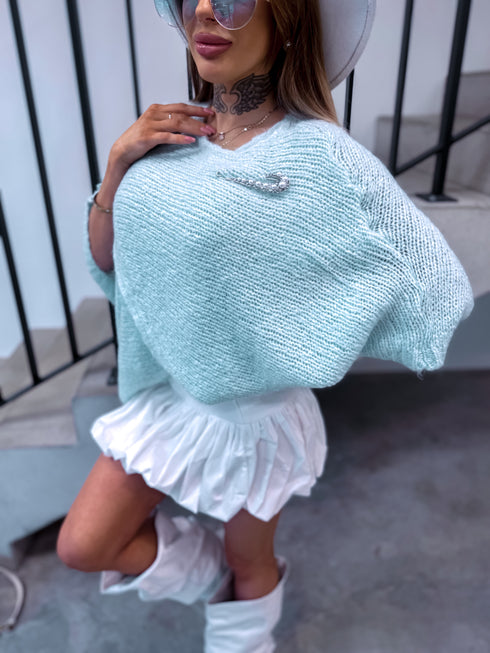 Mohair oversized jacket "POSES" 84236 - MINT