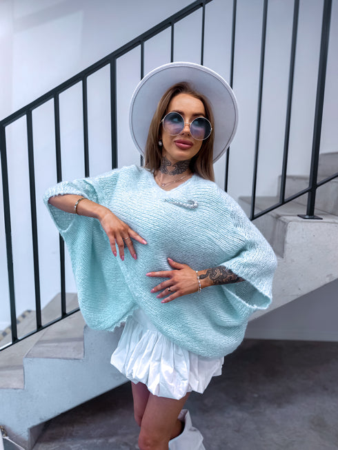 Mohair oversized jacket "POSES" 84236 - MINT