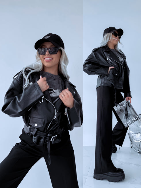 "POISON" Faux leather jacket CV2169-1 - BLACK
