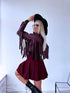 "MOONSTONE 4359" crop jacket - burgundy
