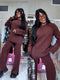 Knitted Set "SMOOTH LINES E5388" - CHOCO