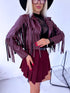 "MOONSTONE 4359" crop jacket - burgundy