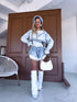 Denim shorts with ruffles "WAVE FIT" PJ7199 - LIGHT BLUE