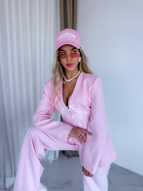 2in1 komplektas su nėriniais "ICE SPIRIT 25229" - ŠVELNIAI ROŽINĖ