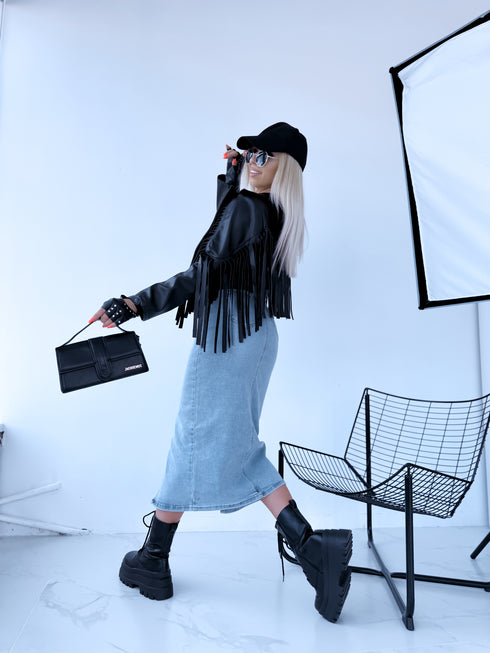 "MOONSTONE 4359" crop jacket - black