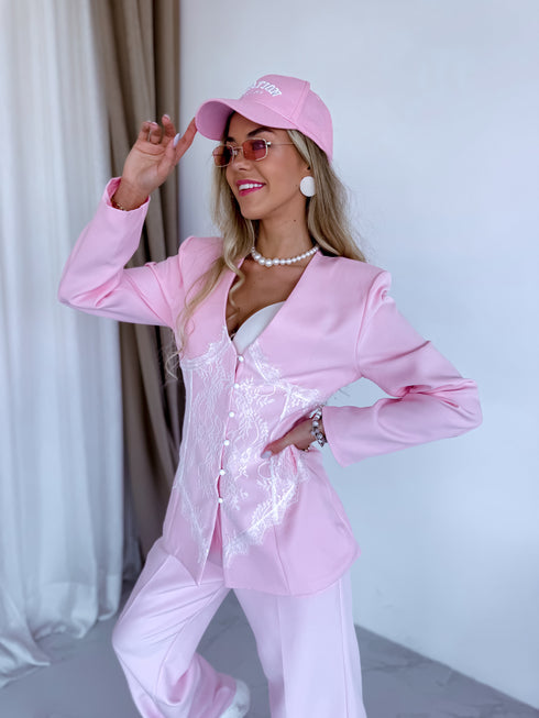 2in1 komplektas su nėriniais "ICE SPIRIT 25229" - ŠVELNIAI ROŽINĖ