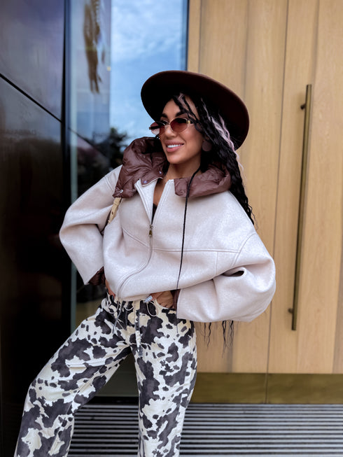 Jacket "ORDER 9085" - light beige with choco