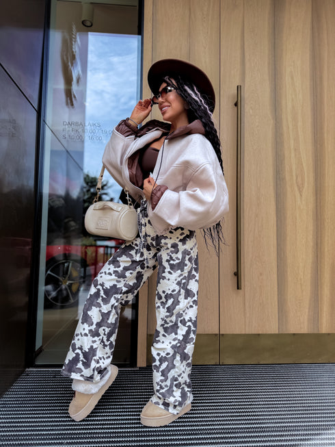 Джинсы "FASHION PRINT Y3357" - серо-коричневые