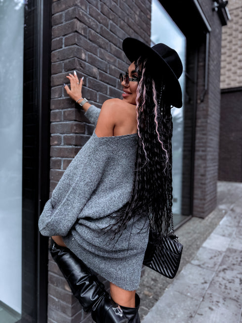 One size платье-свитер "RAINFOREST TL220" - СЕРЫЙ