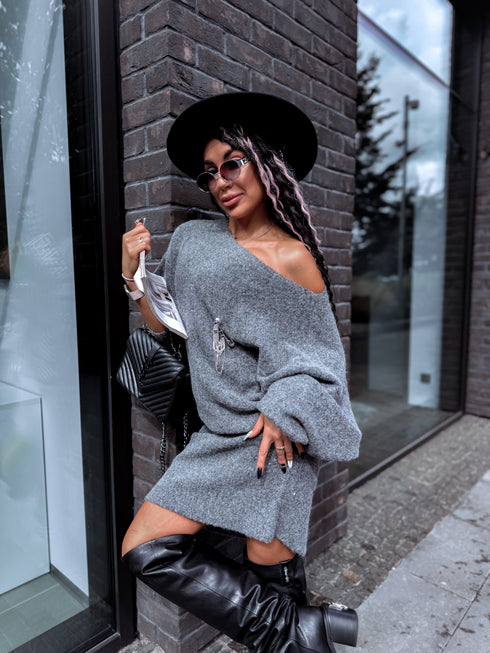 One size платье-свитер "RAINFOREST TL220" - СЕРЫЙ