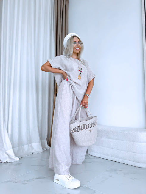 LARGE SIZE set "NECKLACE 23300" - beige