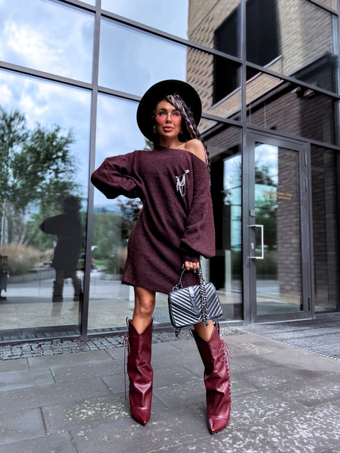 One size платье-свитер "RAINFOREST TL220" - БОРДОВЫЙ