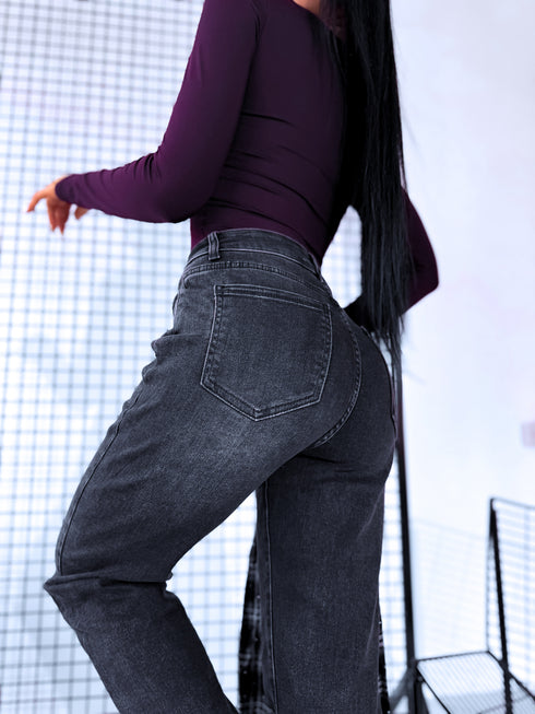 GRAPHITE mom fit jeans pants HM313-5 "SMOKE"