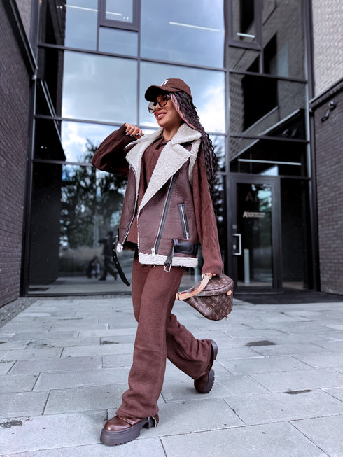 ELYNDI aviatoriaus tipo liemenė - šokolado ruda