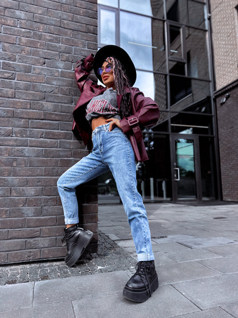 "SPIRIT" denim pants -BLUE AT133-36