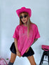 PINK, ONE SIZE extended T-shirt "CRYSTAL BOW"