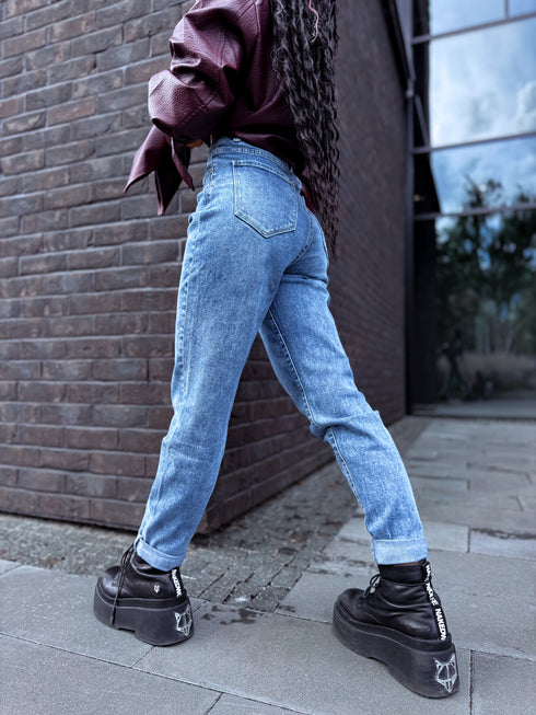 "SPIRIT" denim pants -BLUE AT133-36