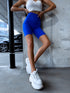 Deceptively high-waisted shorts with EXTRA high waist - dark blue