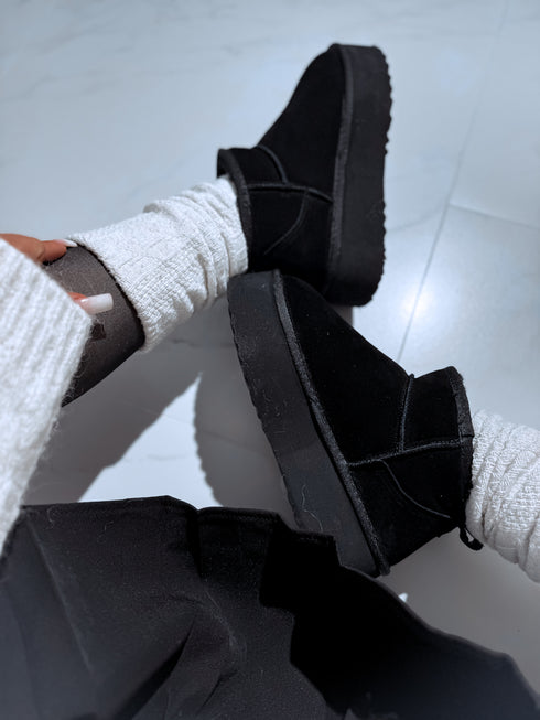 "FEYN" замшевые угги 6391 - ЧЕРНЫЕ