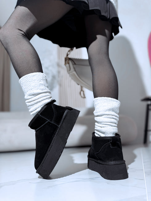 "FEYN" замшевые угги 6391 - ЧЕРНЫЕ