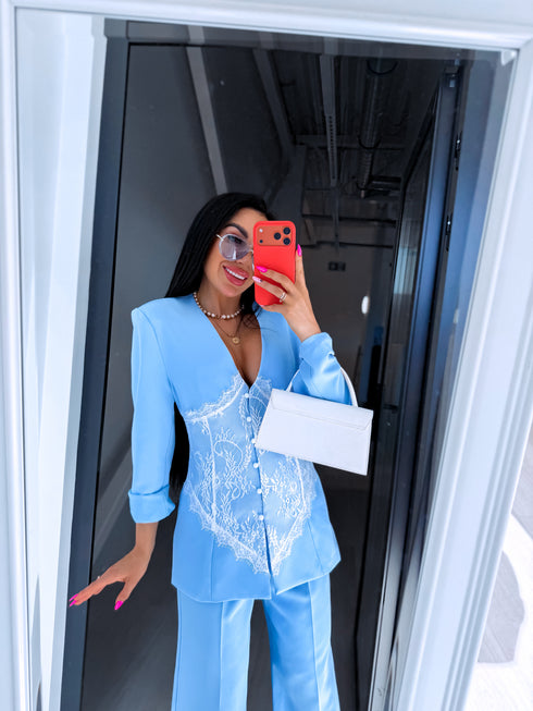 2in1 komplektas su nėriniais "ICE SPIRIT 25229" - ŠVIESIAI MĖLYNA