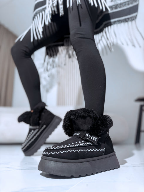 "GLACYN" īsie zābaki F-572 - MELNI