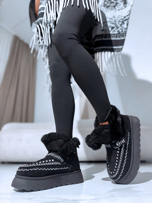 "GLACYN" īsie zābaki F-572 - MELNI