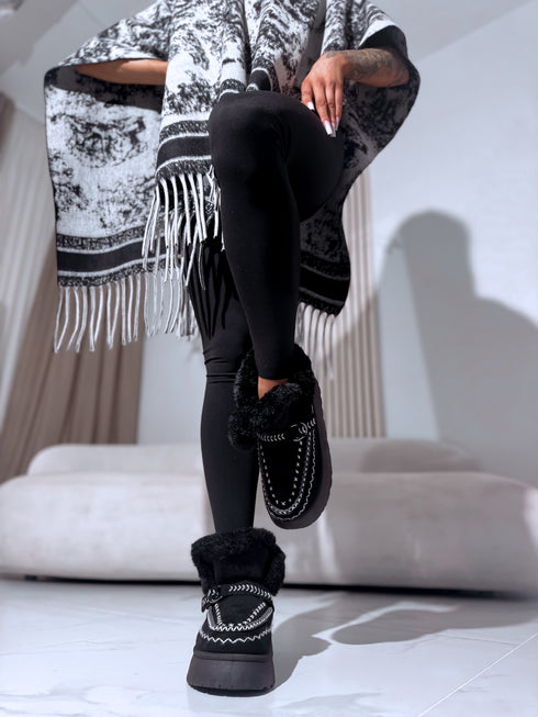 "GLACYN" īsie zābaki F-572 - MELNI