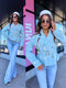 "LAGUNA SKY S-6236" faux leather jacket - LIGHT BLUE
