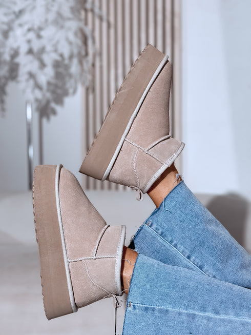 "FEYN" замшевые угги 6391 - СВЕТЛО-БЕЖЕВЫЕ