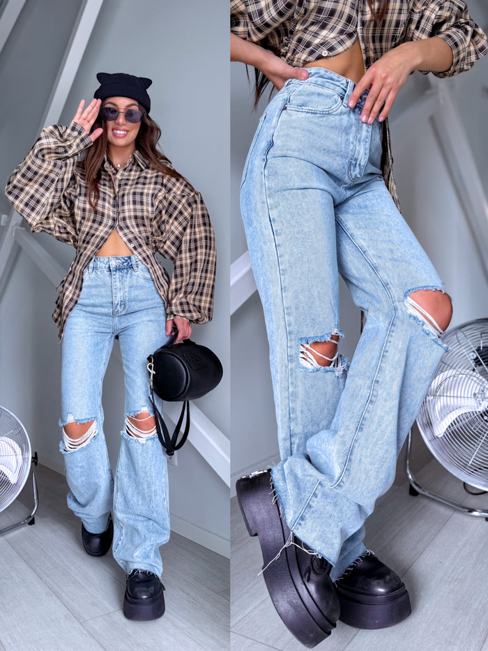 Jeans "RIPPED KNEE" 8657 - BLUE