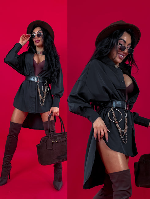 Рубашка "FOCUS" M703 - ЧЕРНАЯ