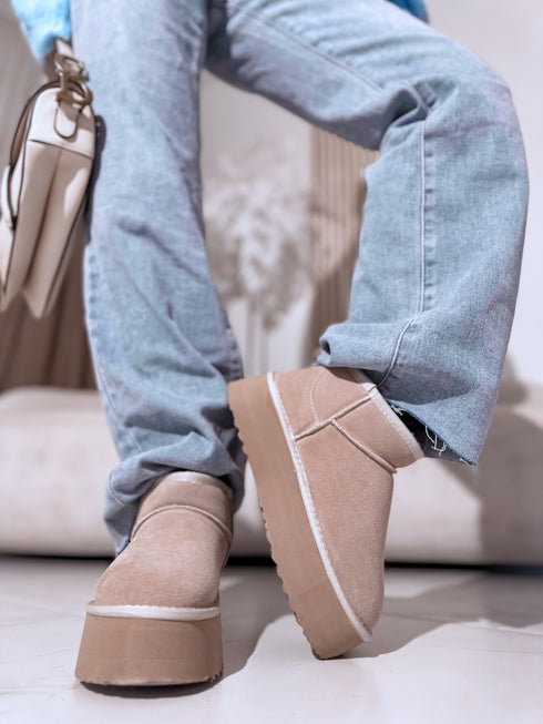 "FEYN" замшевые угги 6391 - СВЕТЛО-БЕЖЕВЫЕ