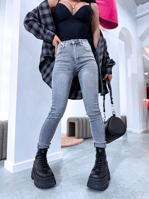 "STATES T5399-13" džinsa PUSH-UP bikses - GAIŠI PELĒKAS