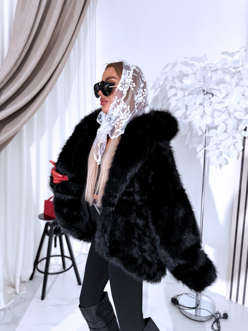 "FURORA PH6710" mākslīgās kažokādas virsjaka - MELNA PRE-ORDER