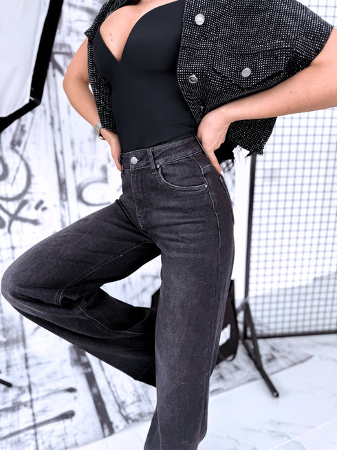 ITIN ILGOS džinsinės kelnės "STEEL FLOW" DJ2735 - TAMSIAI PILKOS