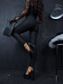 MATTE imitation leather PUSH-UP pants C9253-1 - black PRE-ORDER