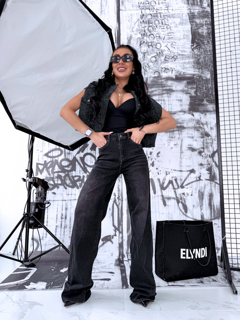 ITIN ILGOS džinsinės kelnės "STEEL FLOW" DJ2735 - TAMSIAI PILKOS