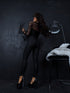 MATTE imitation leather PUSH-UP pants C9253-1 - black PRE-ORDER