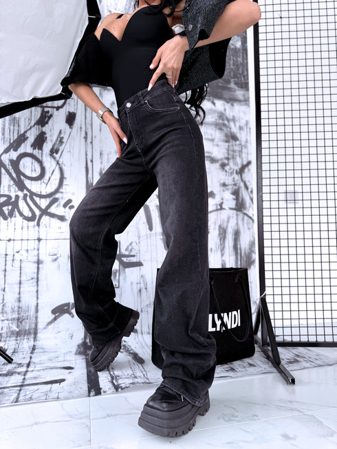 ITIN ILGOS džinsinės kelnės "STEEL FLOW" DJ2735 - TAMSIAI PILKOS