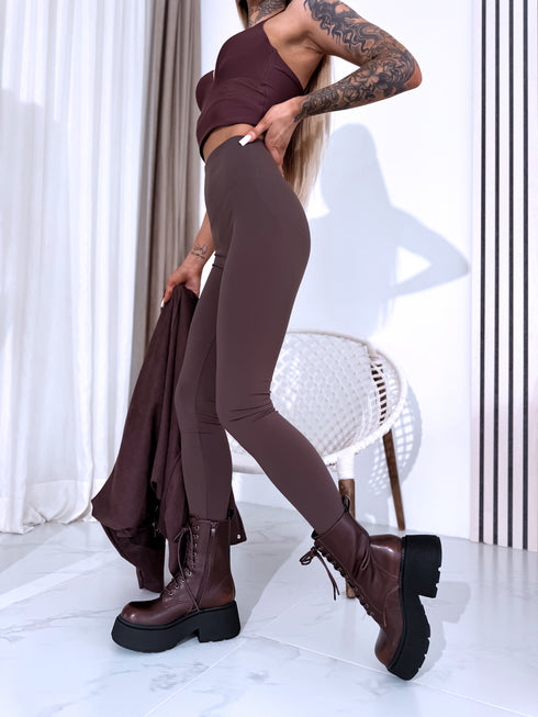 TERMO legingi "CLIMB" LM88212 - CHOCO PRE-ORDER