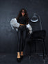 MATTE imitation leather PUSH-UP pants C9253-1 - black PRE-ORDER