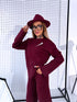 Knitted Set "SMOOTH LINES E5388" - BORDEAUX